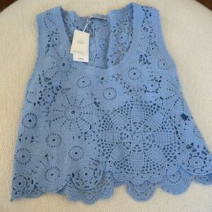 Mango Crochet Top With Flowers